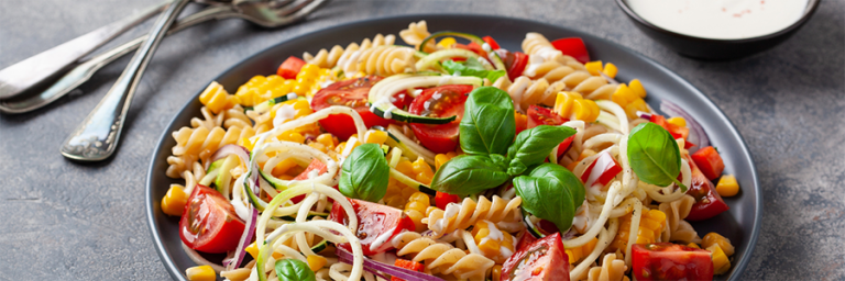 Corn, Zucchini, and Tomato Pasta