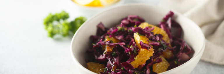 Red Cabbage Salad with Oranges, Cranberries, and Walnuts