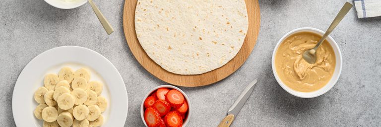 Strawberry, Peanut Butter, and Banana Fold-Overs