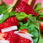 strawberry, and spinach tossed together