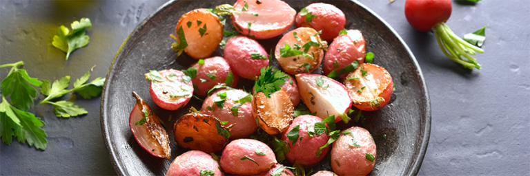 Garlic Roasted Radishes