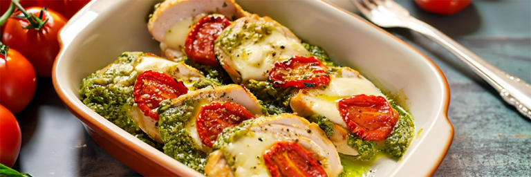Pollo al pesto al horno
