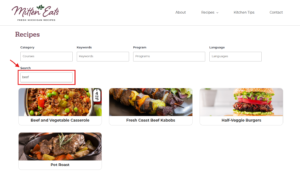 Mitten Eats search feature screenshot