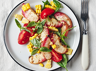 Zesty Peach, Corn, and Tomato Salad